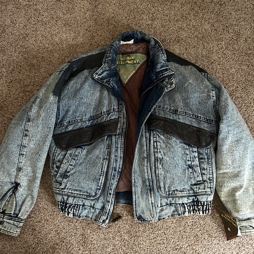 DEADSTOCK 1990s Denim & Leather Jacket